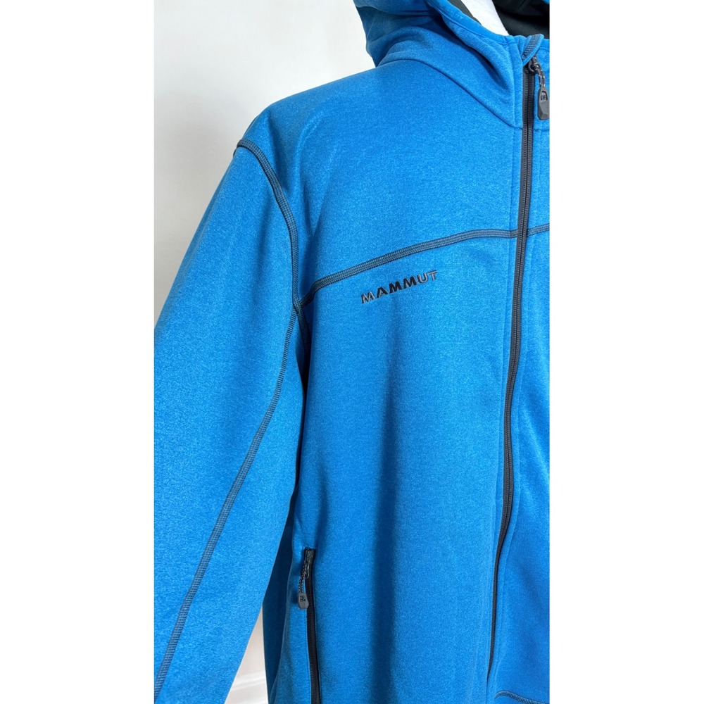Mammut Blue Polartec Hooded Fleece Jacket Men Size 2XL Performance Gorpcore - Picture 2 of 8